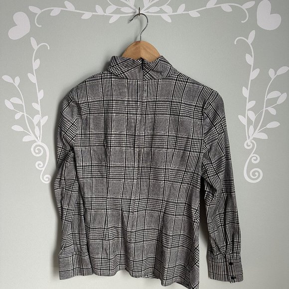 Plaid Zara Houndstooth Wrap Blouse - Picture 3 of 8
